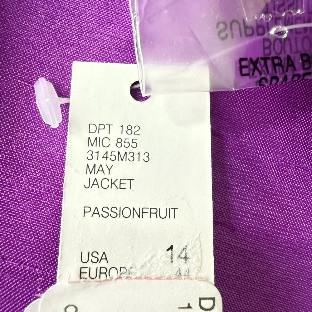 Preston & York 2 Pc Skirt Suit Set Women 14 Purple Passionfruit NWT Shawl Collar